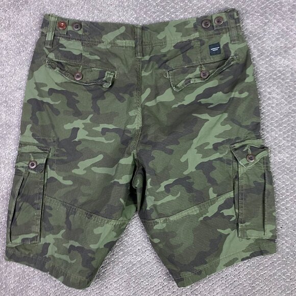 American Eagle Classic Camo Cargo Shorts Men's 33 Green Ripstop - Picture 3 of 12